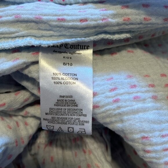 Juicy Couture Girls Light Blue Embroidered Stitch Tiered Pom Dress Size 8/10 - Picture 6 of 8